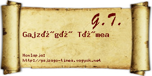 Gajzágó Tímea névjegykártya
